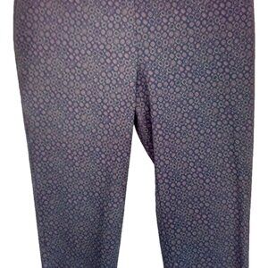 Orvis Women's Blue Floral Patterned Mid Rise Straight Leg Ankle Pants 26 X 24